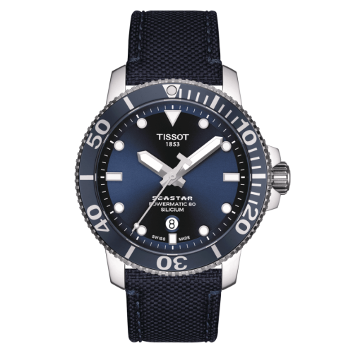 Tissot Seastar 1000 Powermatic 80 Silicium 43 Stainless Steel / Blue / Fabric